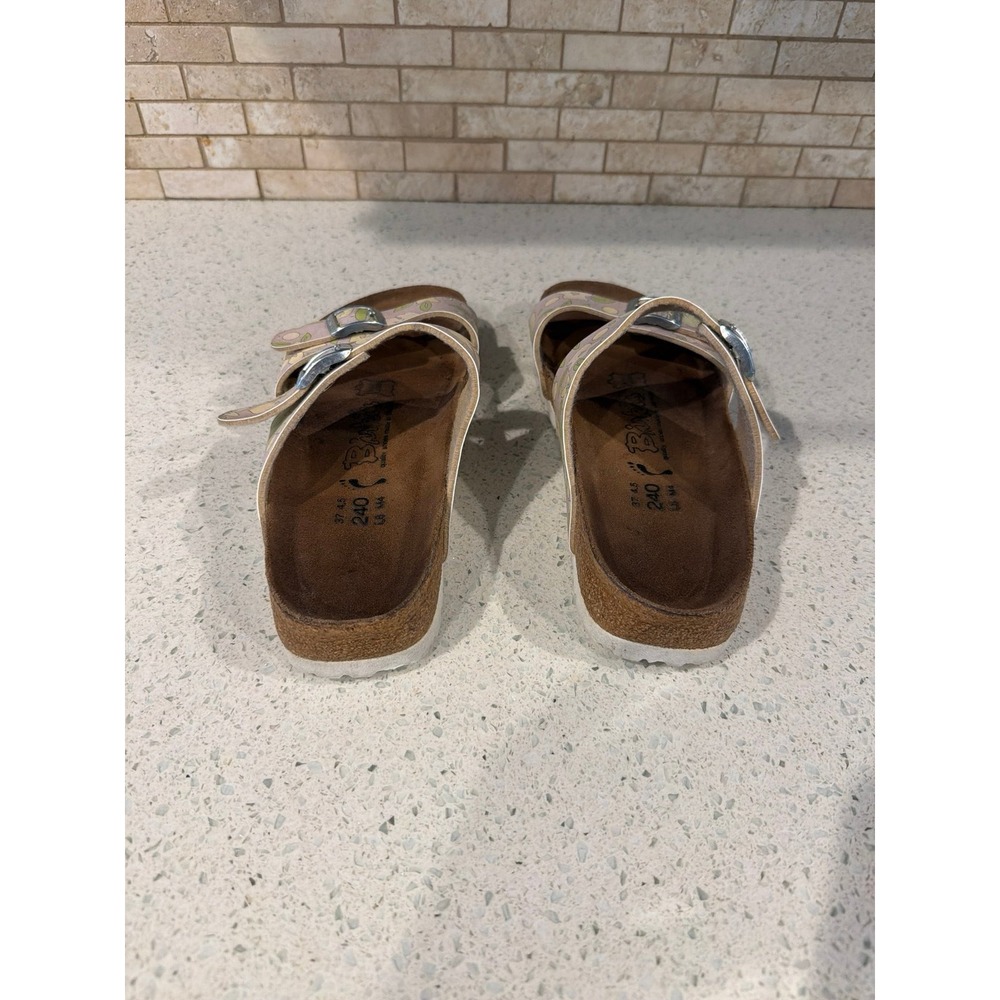 Birkenstock Floral Double Strap Sandals Women's US 6 EU 37 Cork Footbed Slides - Picture 3 of 5